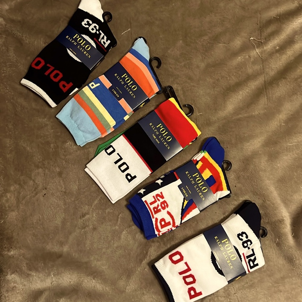 5 single packs Ralph Lauren  socks